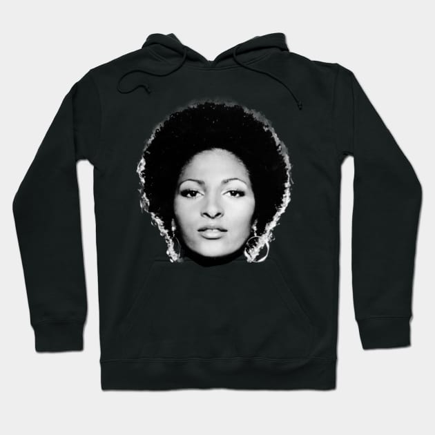 Pam Grier / Vintage Blaxploitation BW Art Hoodie by Jokotingkir